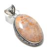 Fossil Coral Gemstone Handmade 925 Sterling Silver Jewelry Pendant 2.44" R2a72