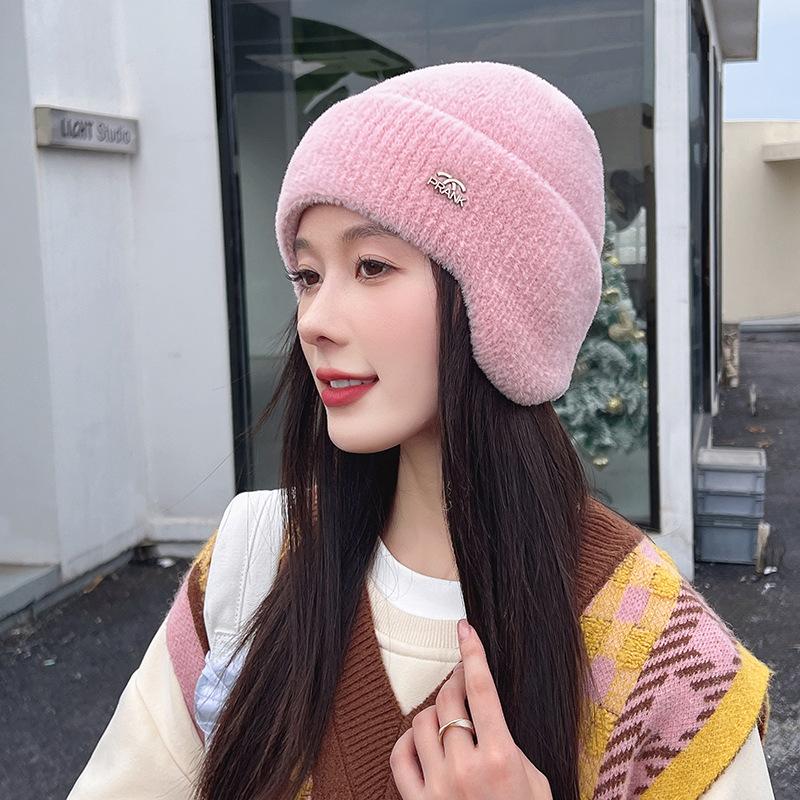 2025 Новая женская мягкая зимняя шапка уличная теплая шапка с искусственным мехом в виде конского хвоста модная декоративная шапка-бини для женщин повседневная вязаная шапка-ушанка