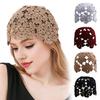 Women Knitting Hat Hollow Crochet Flower Pattern Breathable Handcrafted Hat Outdoor Work