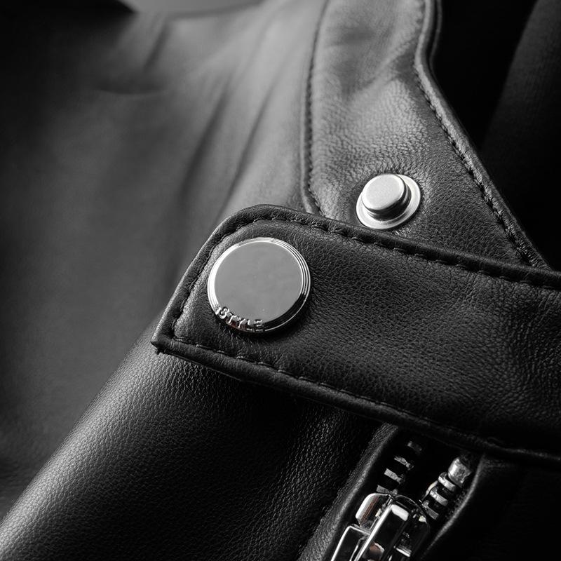 Кожаная куртка мужская из овчины Locomotive кожаная куртка с капюшоном воротник-стойка полупальто мужское