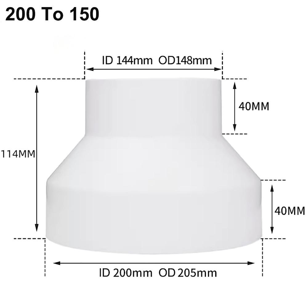New ABS Exhaust Pipe Reducer Adapter White Portable Ventilation Pipe Fittings Ventilating Pipe Connector