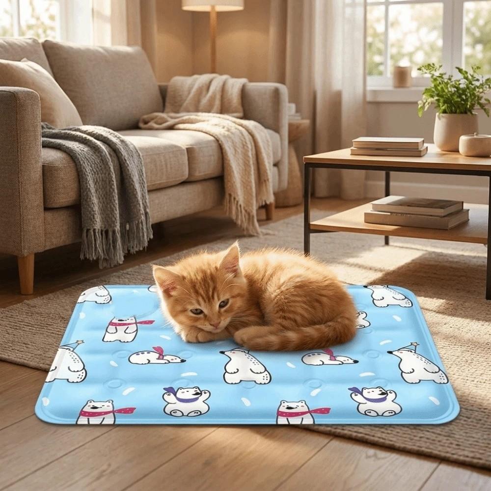 Cartoon Pet Cooling Mat Anti Bite Pet Ice Cushion Floor Mat Cat Sleeping Pad for Small Dogs