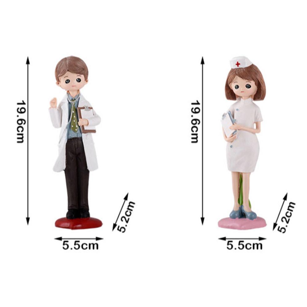Смоляная фигурка Искусственный поделочный Доктор Медсестра Статуэтка Настольное украшение для офиса