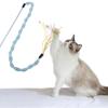 Cat Stick Toy Interactive Small Plush Ball Kitten Teaser Wand Toys with Bell Scratch-Resistant Soft Hose Cat Teaser Stick for Playing