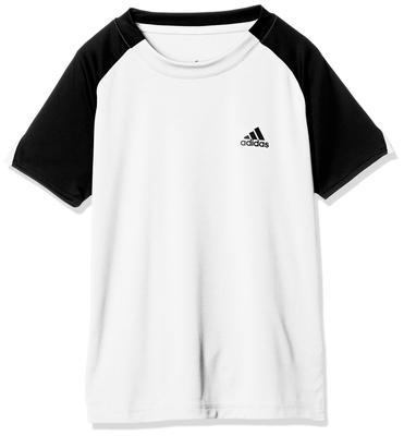 Adidas Теннис Мальчики Club FUC84 Япония J130 к японскому размеру Футболка [Мальчики] Белый/Черный (DU2478) (эквивалент 130)