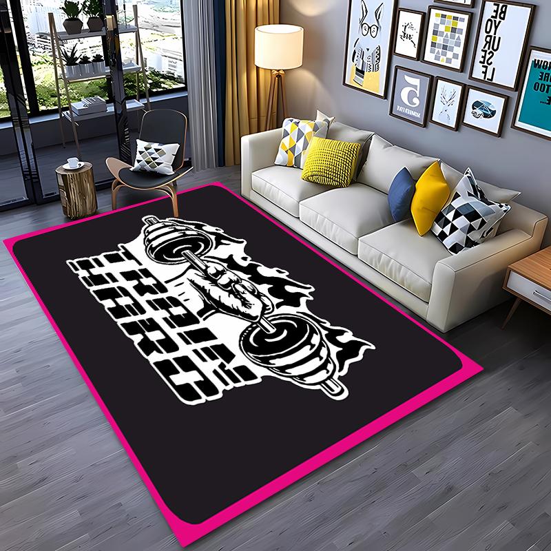 Ковры с 3D-печатью на тему GYM для дома, гостиной, детской спальни, дивана, придверный коврик, кухонные напольные коврики, противоскользящий декор