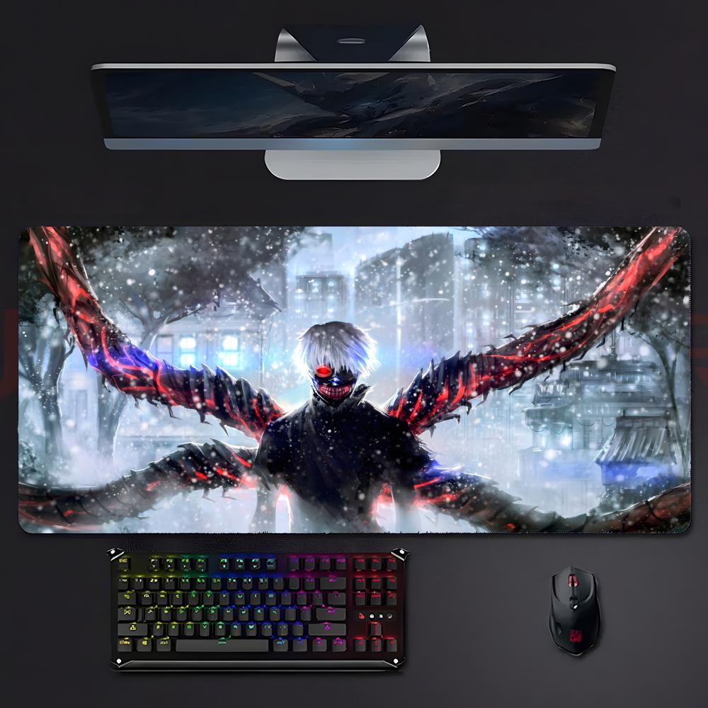 Anime Dark TTokyo GGhoul Mouse Pad Large Gaming Mousepad With Stitched Edges Thickened Desk Mat Pc
