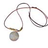 H&B Store Vintage Women's Ethnic Faux Leather Spiral Disc Round Pendant Sweater Necklace