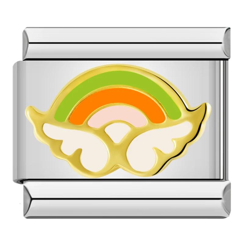 New Original Daisy Colour Love Butterfly Star Charm Italian Links Fit 9mm Bracelet Stainless Steel Jewelry Making DJ512