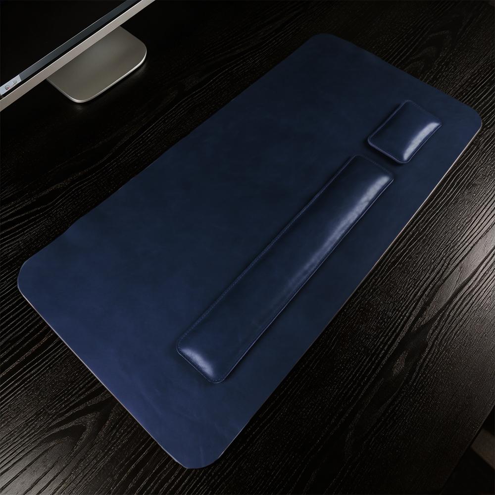 Handmade Top Grain Cowhide Genuine Leather Laptop Desk Mat Computer Retro Premium Luxury Oil Wax Leather Keyboard and Mouse Pads