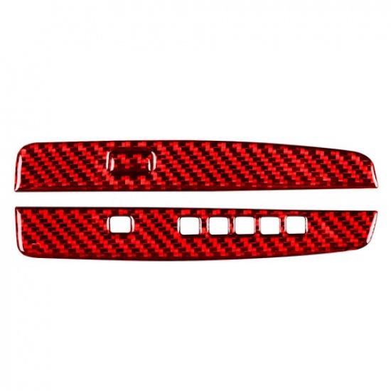 Red For Honda Accord 2013-2017 Carbon Fiber Interior Gear Shift Cover Trim