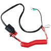 Boat Outboard Cut Off Engine Motor Kill Stop Switch W/ Red Safety Tether Lanyard