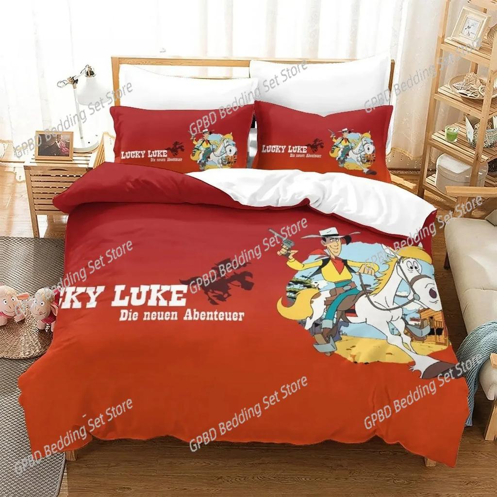 New Lucky Luke 3D NEW Duvet Cover Pillowcase Bedding Set Adult Boy Girl Bedroom Decoration Children Single Double Large