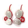 [K0218] - Designer Earrings 'Sissi' Red Gray