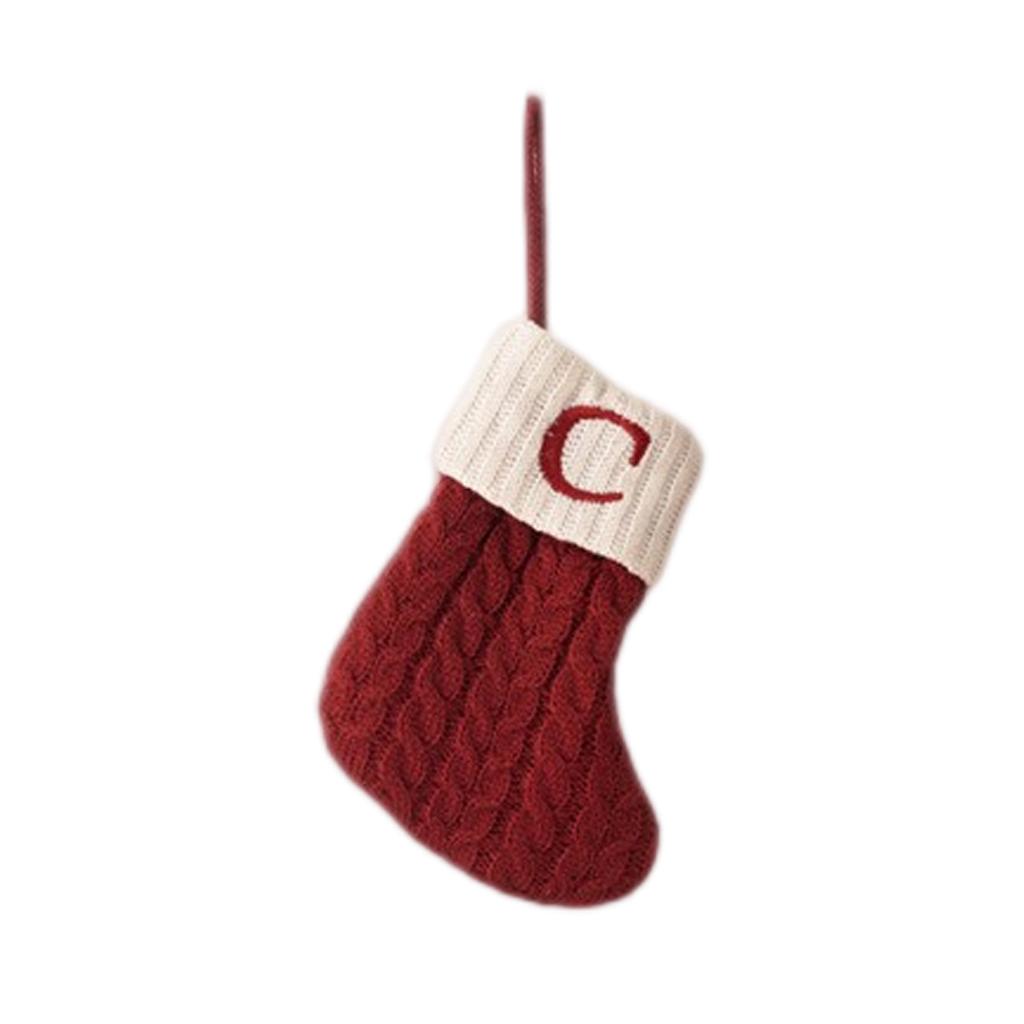 Письмо Рождественский чулок Креативное украшение на рождественскую елку Рождественские вязаные носки Декоративный реквизит Рождественские украшения