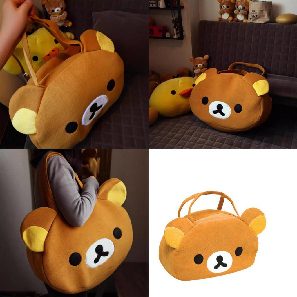 Cute Rilakkuma Tote Bag With Pp Cotton Filling For Travel And Daily Use For Women