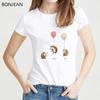 Summer Shirt Women Harajuku Kawaii Balloons Hedgehog T Shirt Femme White Casual Animal Print Camiseta Mujer Top Female T-Shirt
