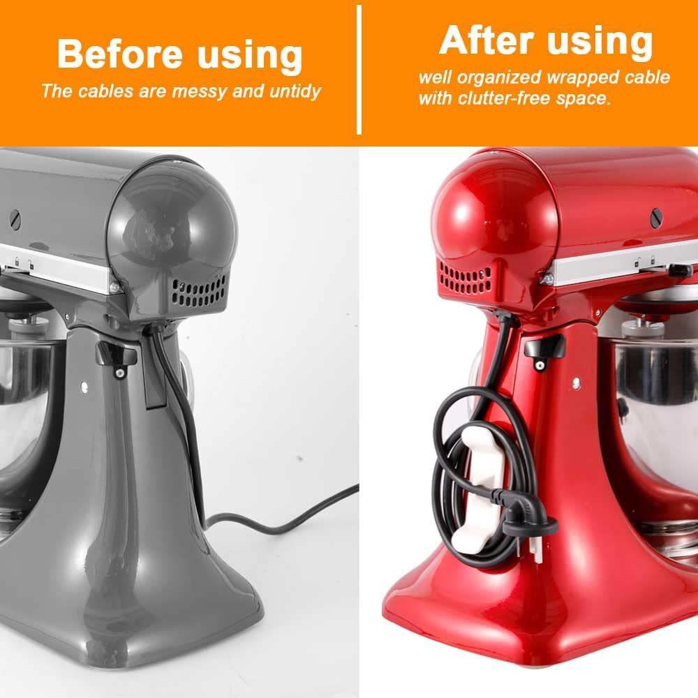 6Pcs Cord Wrapper Organizer Clips Wire Hider Management Wrap for Kitchen Appliance Stand Blender Mixers - Cable Winder Holder