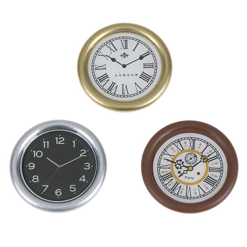 1:12 кукольных миниатюрных настенных часов, кукольный домик, миниатюрные игрушки для домашнего декора