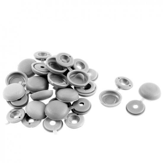 20 Pcs Hinged Gray Plastic Decorative Screw Cover Cap