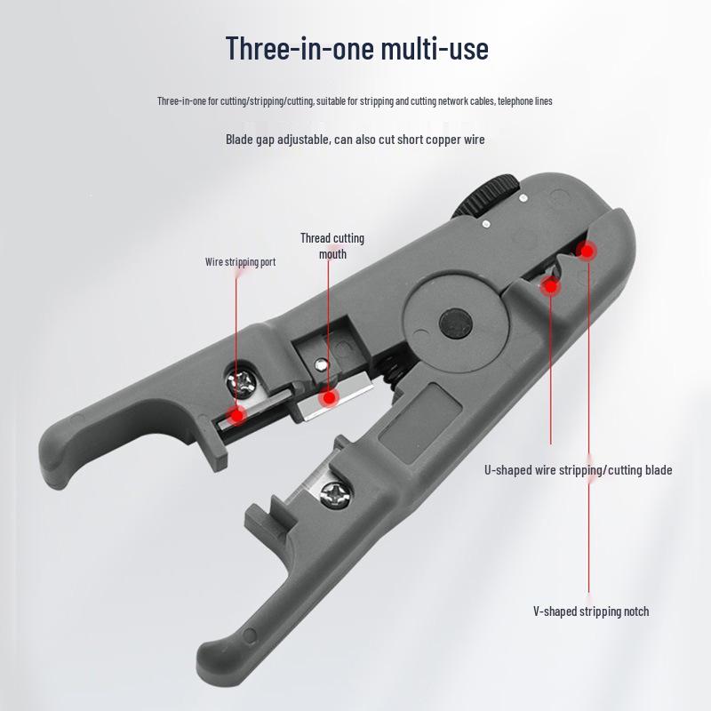 Portable Three-in-One Network Cable Stripper & Cutter Tool Pliers