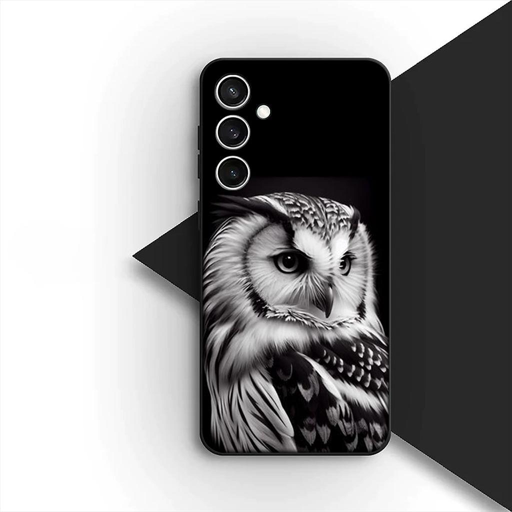 Soft Cover for Samsung Galaxy S24 S25 S23 FE Ultra Plus S7 Edge S25+ S23+ A56 5G Casing Phone Case Wallpaper Owl Bird