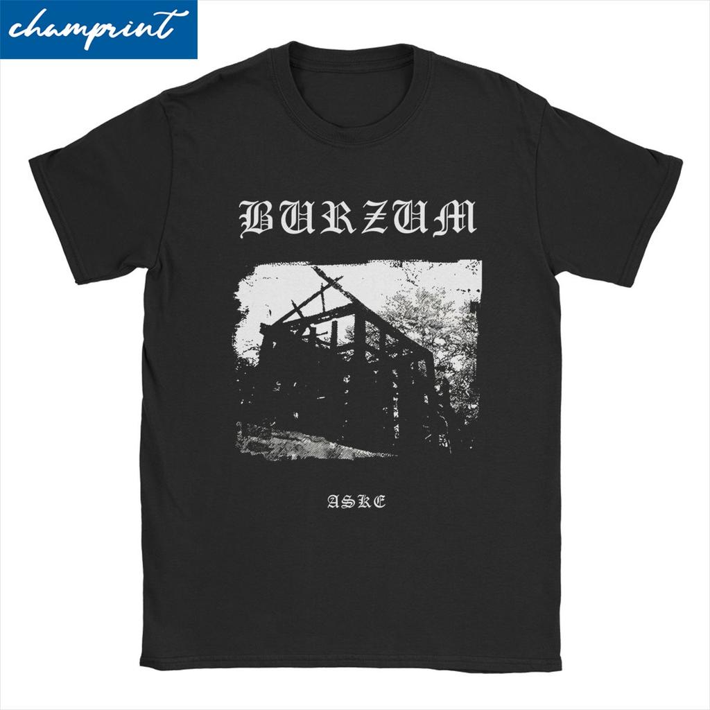 Мужская Женская Футболка Aske Black Metal Rock Новинка Футболки из Чистого Хлопка с Коротким Рукавом Футболка Burzum Круглый Вырез Одежда Большого Размера