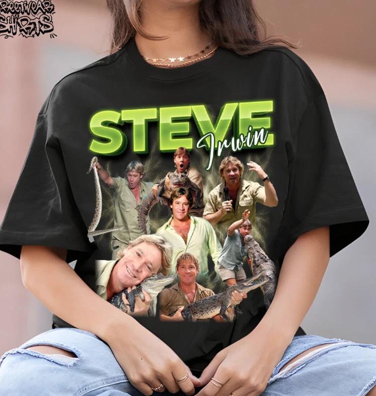 Steve Irwin Vintage Graphic 90s Tshirt, Crocodile Hunter Homage Graphic T-shirt