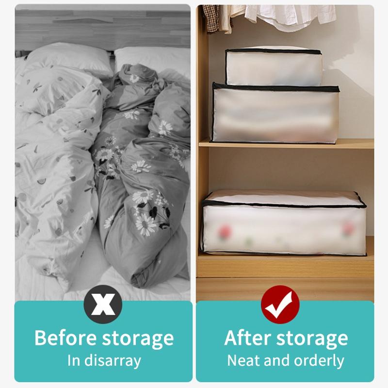 Пылезащитная сумка-органайзер для спальни, многофункциональная полупрозрачная сумка для хранения, большие коробки для хранения одежды, костюмов, одеял, сумок для одежды