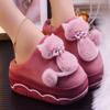 Girls Winter Cotton Slippers Plush Indoor Rhinestone Ladies Shoes 2024 Stylish New Arrival Women Platform Slippers