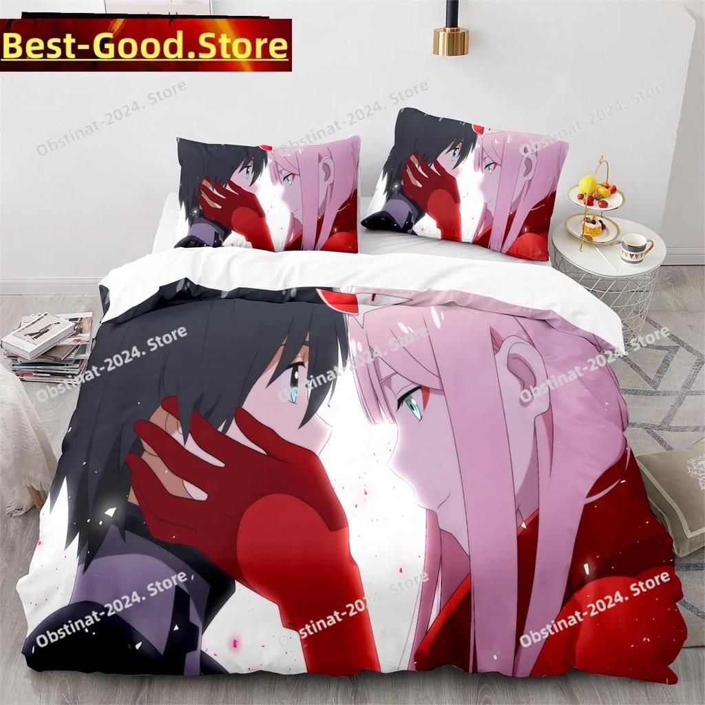 Darling In the Franxx Аниме Комплект постельного белья Пододеяльник Полный Queen King Размер Наволочка Постельное с принтом Взрослый Детская Спальня Односпальный Twin