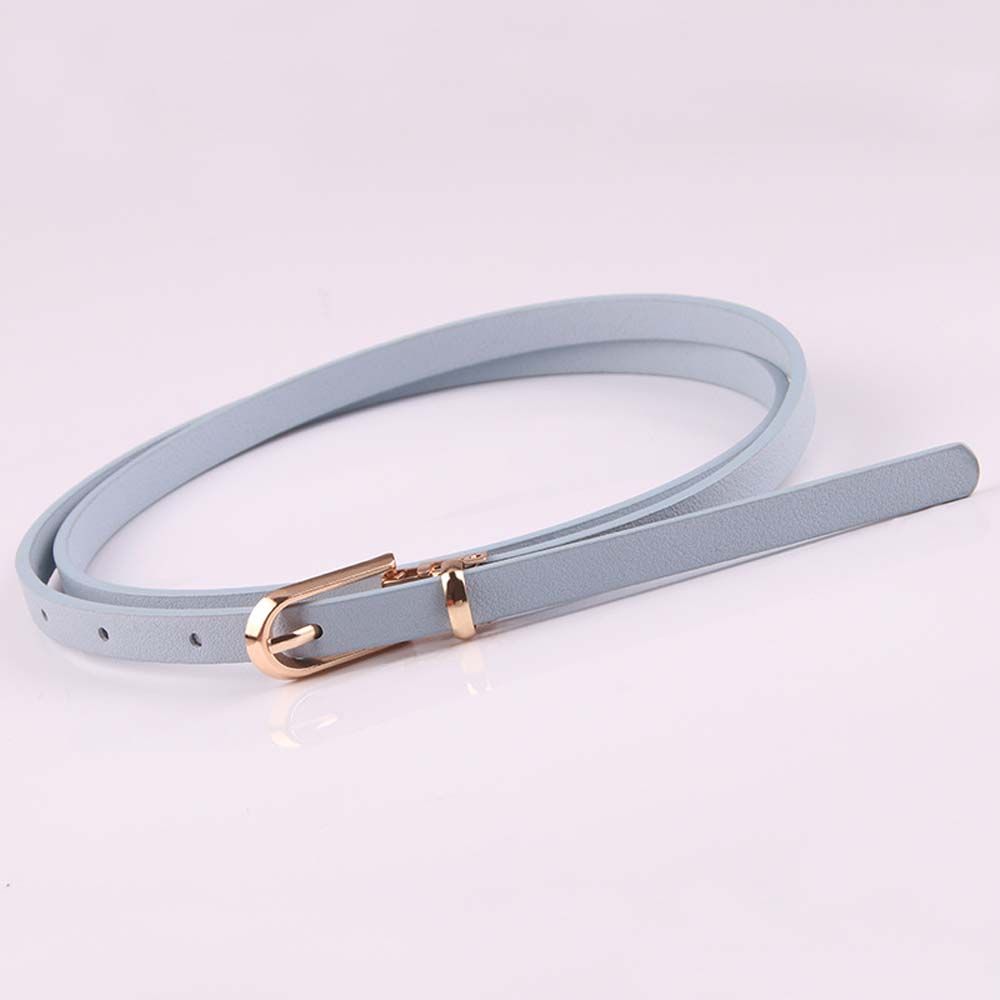 Skinny Elegant Candy Color Women Female Thin Waistband Waist Belts Dress Strap Pu Leather Belt