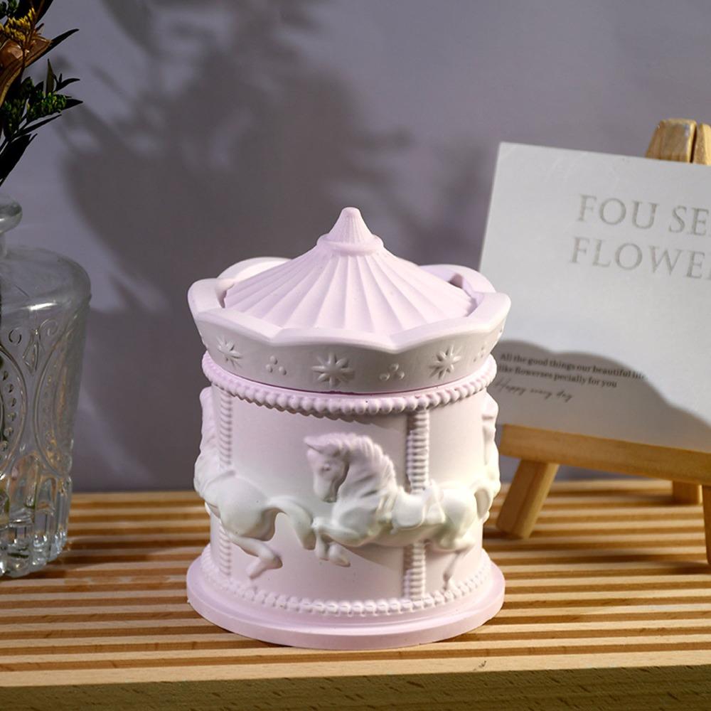 Элегантная карусель силиконовая форма 3D формы для стаканов для свечей эпоксидная цементная форма дом гостиная