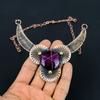 Гламурный фиолетовый лабрадорит драгоценный камень ручной работы из чистой медной проволоки ожерелье