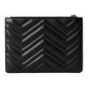 Gucci GG Marmont Light Gold Hardware Zipper Closure Leather Clutch Small Women's Black
