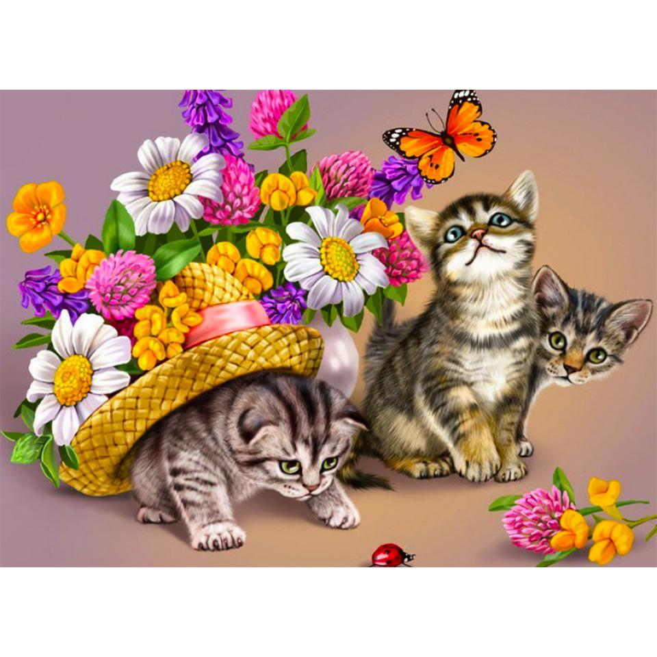 5D DIY алмазная живопись животное кошка собака набор для вышивки крестом полный круглый алмаз вышитая мозаика художественная картина украшение со стразами