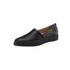 Thick-soled Black Loafers Women's Pointed Head Flat-soled Temperament Soft Leather High-end Niche Single Shoes Genuine Leather Driving Grandma Shoes