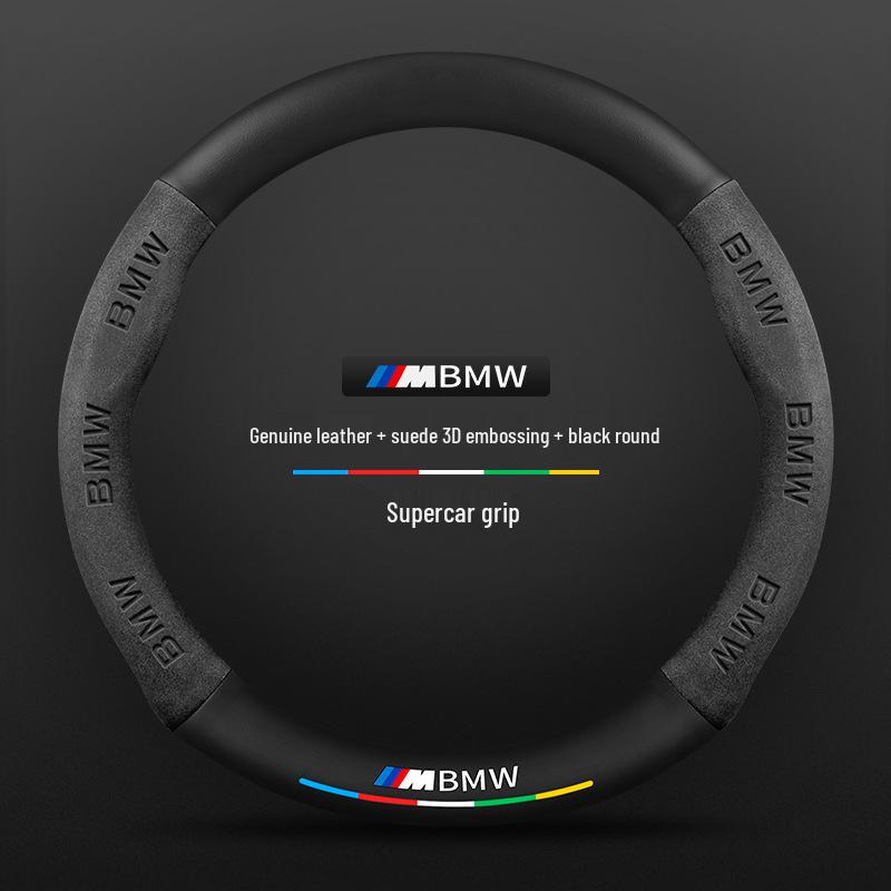 BMW X3 Steering Wheel Cover 2008-2025, Ultra-Thin Carbon Fiber Suede for All Drivers