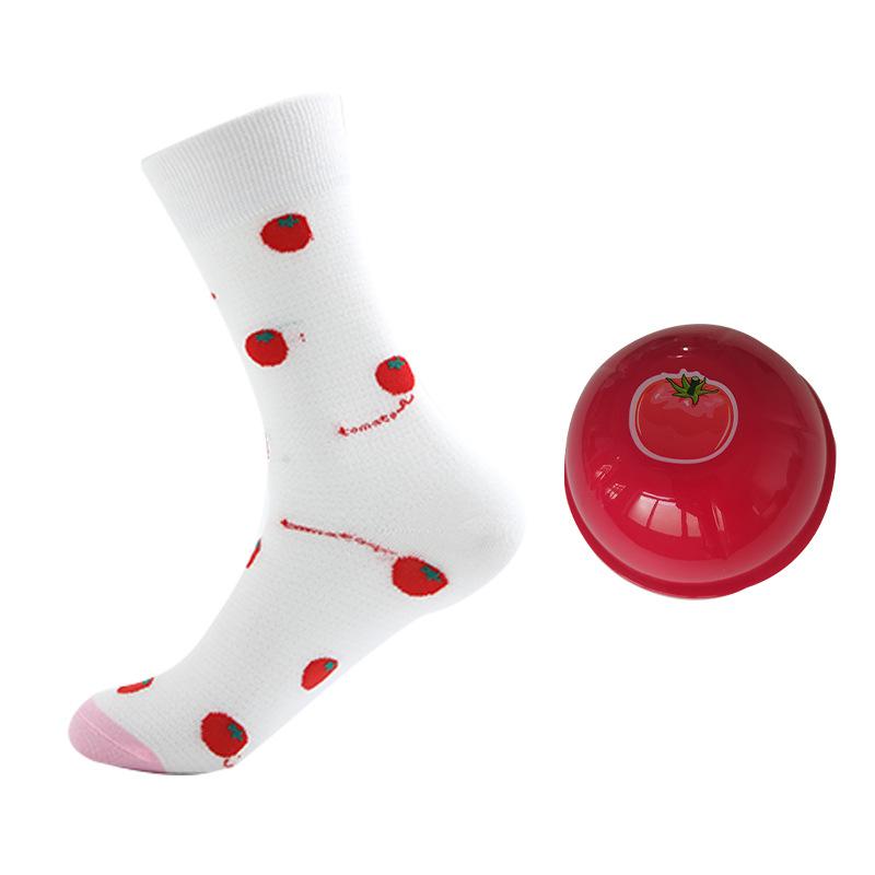 Gift Box Packaging Unisex Breathable Cotton Crew Socks Fashion Funny Socks Fast Food Burger Fries Fruit Sporty