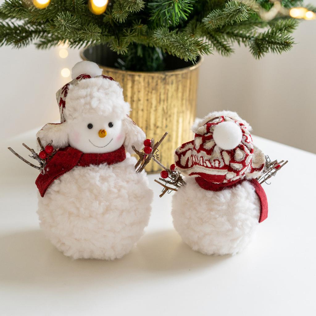 New Plush Knitted Christmas Snowman Doll Decorative Item, Christmas Desktop Atmosphere Display