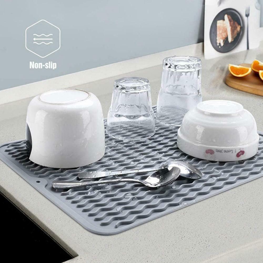 Kitchen Wave Non-slip Draining Pad Silicone Drying Mat Heat Insulation Pad Placemat Table Mat