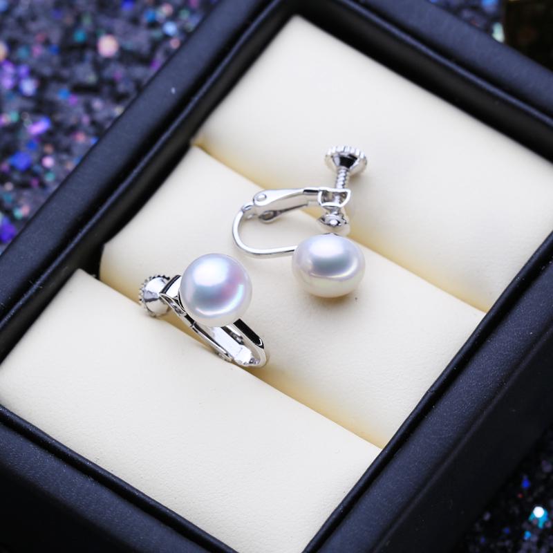LSOOYH Natural Freshwater Pearl Earrings For Women Fashion Boho Clip On Stud Earrings Pearl Jewelry