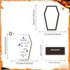 Halloween Table Sign Halloween Tabletop Wood Coffin Sign Board Festive Scene Props Display Scary Message Board For Farmhouse