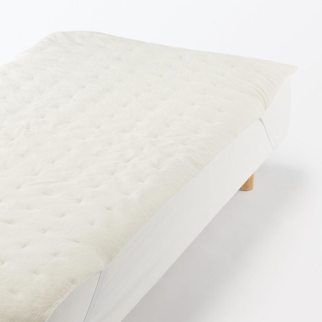 MUJI Теплый матрасный чехол из переработанного полиэстера, плотный, полуторный, 120 x 200 см, цвет слоновой кости, 76005643