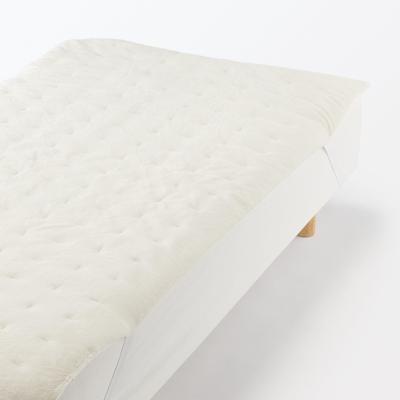 MUJI Теплый матрасный чехол из переработанного полиэстера, плотный, полуторный, 120 x 200 см, цвет слоновой кости, 76005643