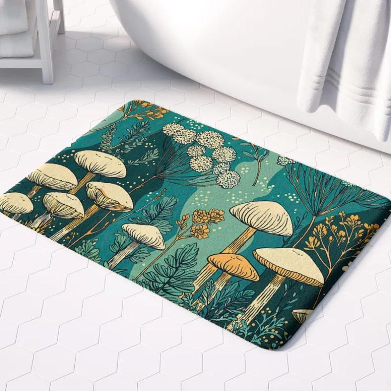 Boho Tropical Sun Palm Leaf Door Mat Modern Botanical Abstract  Absorbent Floor Carpet Soft Non-Slip Decor Entryway Rug