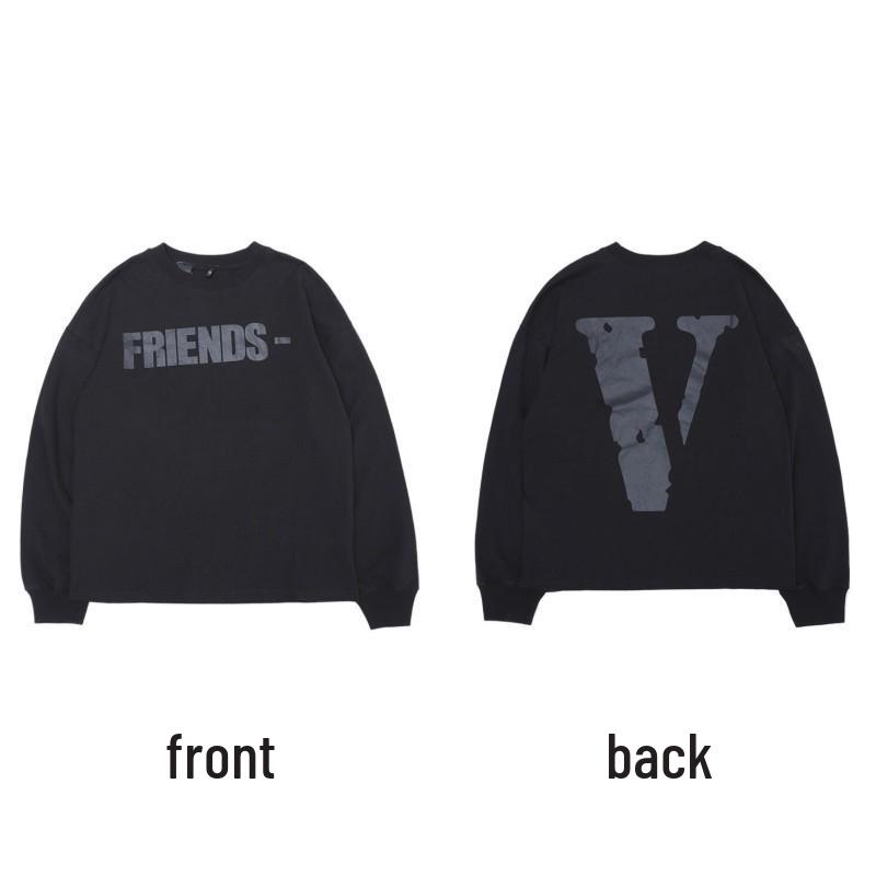 Унисекс худи VLONE с большим V и длинным рукавом - Модный стиль, вдохновленный Ван Ибо