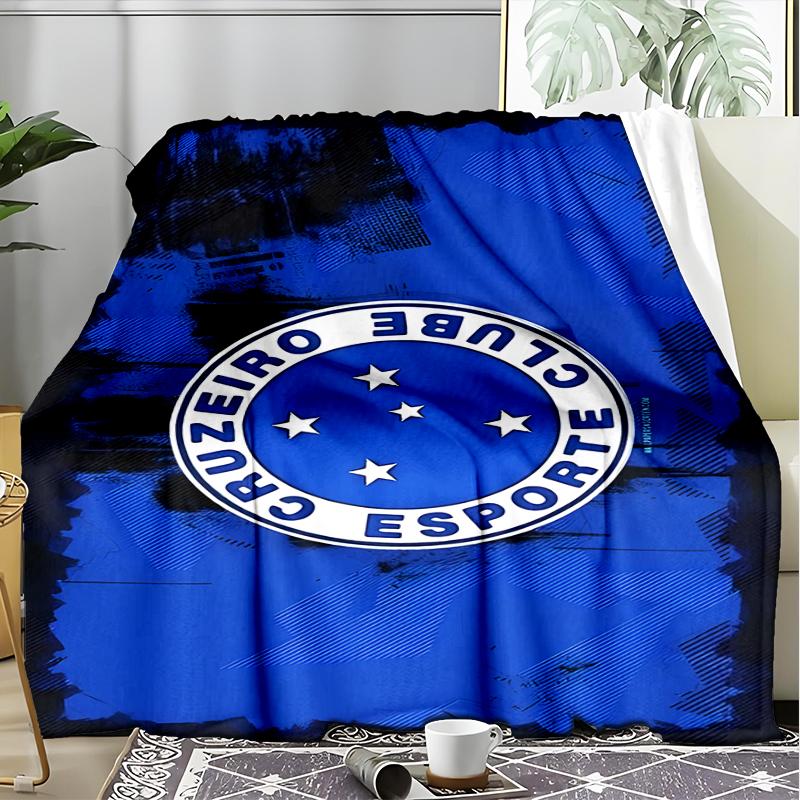 1PC Cruzeiro Esporte Clube Printed Soft Flannel Blanket Throw for Adult Bedroom Living Room Sofa Camping Travel Fan gifts Christmas Gifts