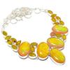 Yellow Triplet Fire Opal, Yellow Sapphire Gemstone 925 Sterling Silver Jewelry Necklace 18"  MQ-1248