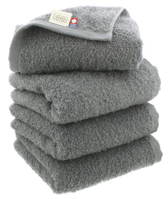 Фабрика Имабари Сертифицированные лицевые полотенца Imabari Towel, Сделано в Японии, Темно-серый, Прибл.. 80 x 34 см, Набор из 4 штук
